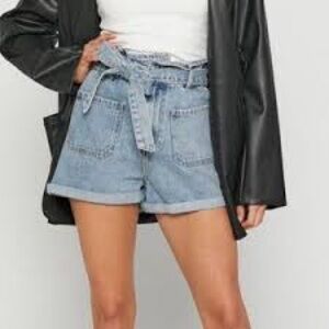 ZARA high waist Denim Blue Women's Shorts